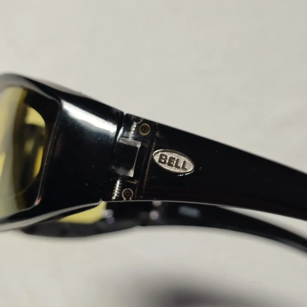 Bell Spark Sunglasses Black Yellow Tinted Padded Cycling Moto Nighttime